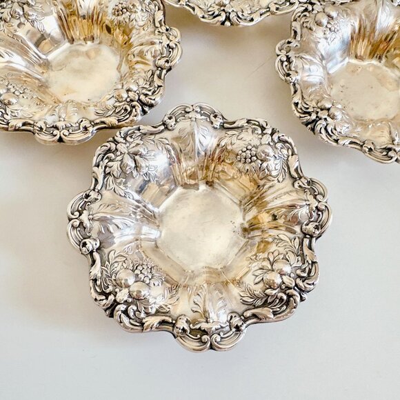 REED & BARTON STERLING SILVER FRANCIS 1 X569 SET OF 4 NUT DISH 3.5" - Picture 5 of 11